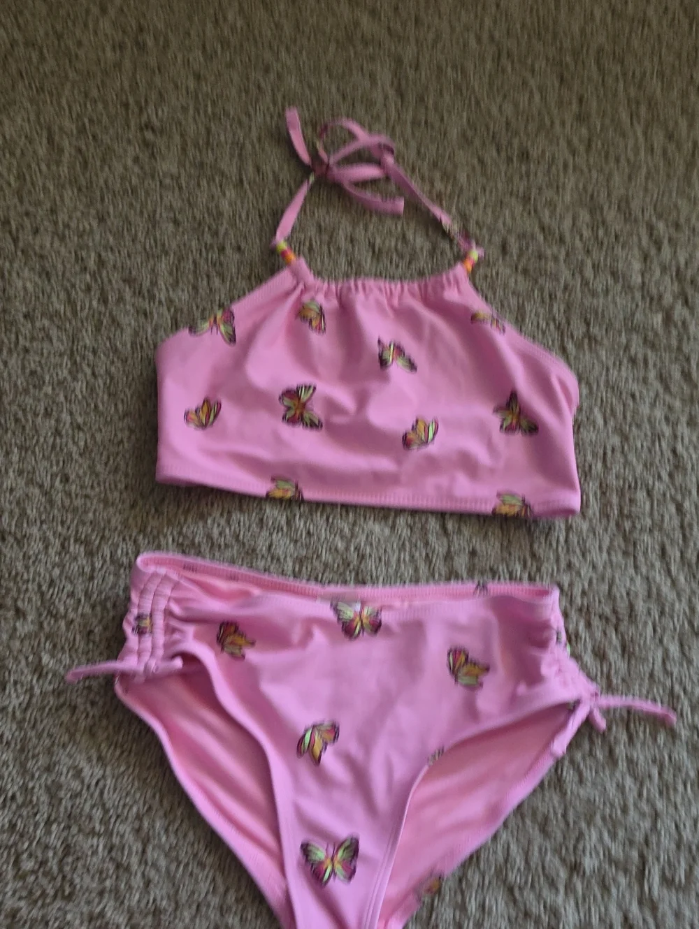 Old Navy Pink Butterfly Two-Piece Girls Swim Set